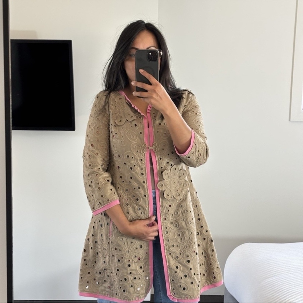 Moschino Cheapandchic Kimino Jacket Cardigan Embroidered Lace Sz 10 US♥️ - Picture 4 of 8
